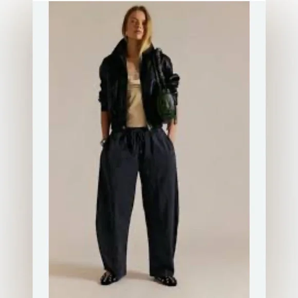 Free People Black Wide Leg Pants - Picture 2 of 5